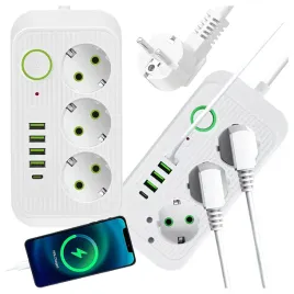 listwa-zasilajaca-real-garden-2m-8-gniazdek-bialy-z-usb-i-wlacznikiem