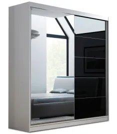 szafa-przesuwna-do-sypialni-ara-170-x-205-biala-czarny-lacobel-lustro