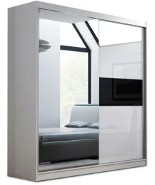 szafa-przesuwna-ara-110-x-205-bialy-lacobel-z-czarnym-paskiem-lustro