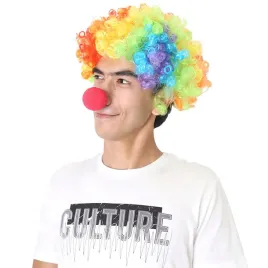 peruka-clown-clowna-kolorowa-czerwony-nos-animator