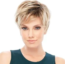 peruka-wlosy-blond-pasemka-krotkie-grzywka-na-siatce-w73
