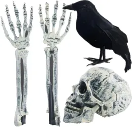 sztuczna-czaszka-rece-kruk-wystajace-z-ziemi-dekoracja-ogrodu-na-halloween