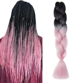wlosy-syntetyczne-warkoczyki-warkocz-rozowe-czarne-ombre-wa7