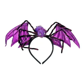 opaska-na-glowe-pajak-ze-skrzydlami-przebranie-karnawal-halloween-fioletowa