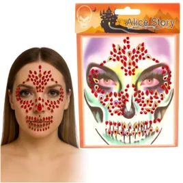 naklejki-na-twarz-czerwone-diamenciki-skull-cosplay-halloween-karnawal