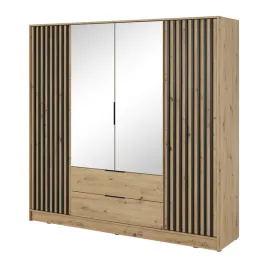 szafa-z-lustrem-czterodrzwiowa-bella-w-kolorze-dab-artisan-lamele-uchylna