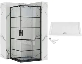 kabina-prysznicowa-czarna-narozna-rozsuwana-concept-double-80x100-brodzik