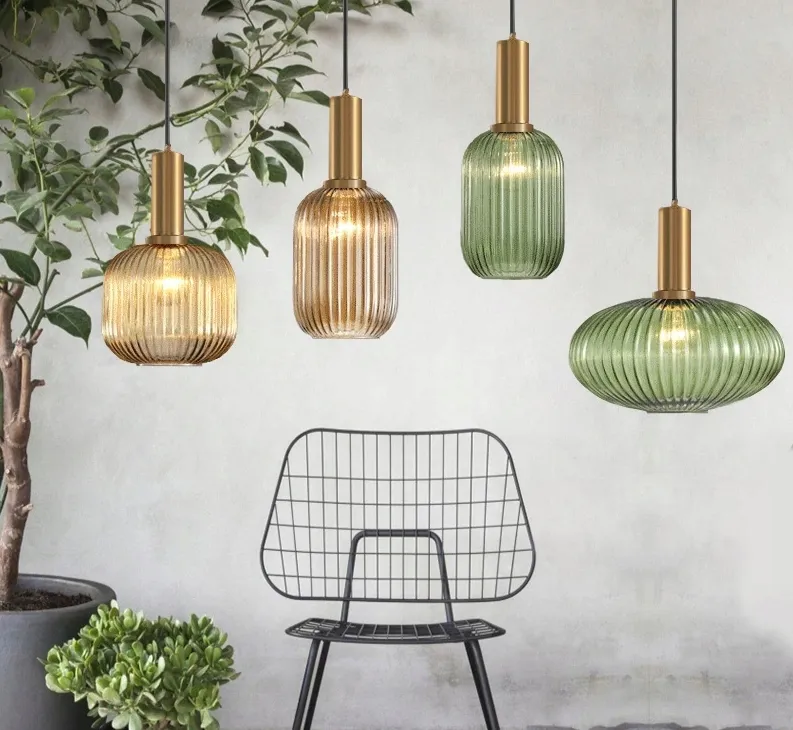 lampa-pomaranczowa-ryflowana-frezowana-retro-wiszaca-tuba-zlota-app458-e27