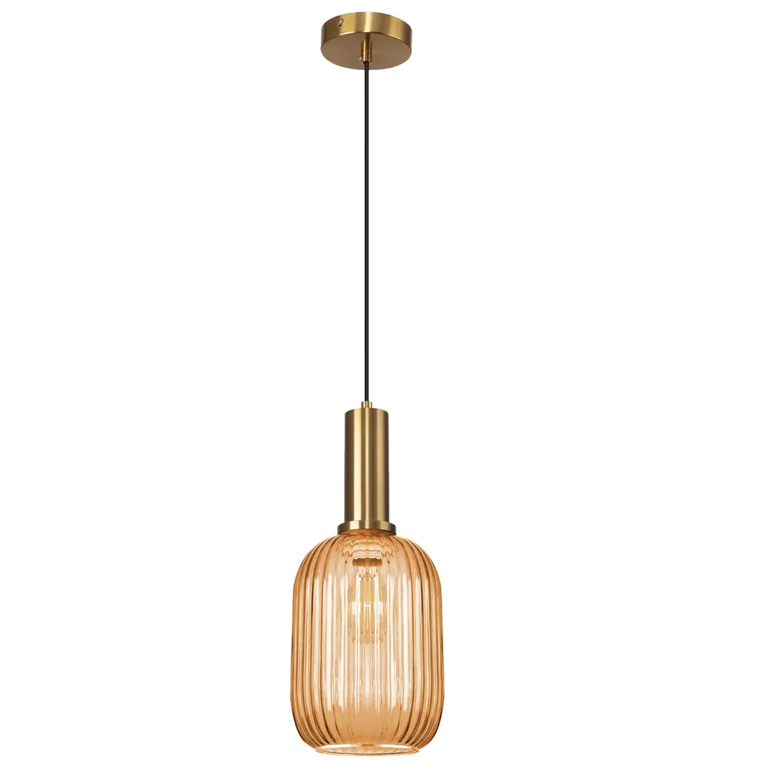 lampa-pomaranczowa-ryflowana-frezowana-retro-wiszaca-tuba-zlota-app458-e27-stan-nowy