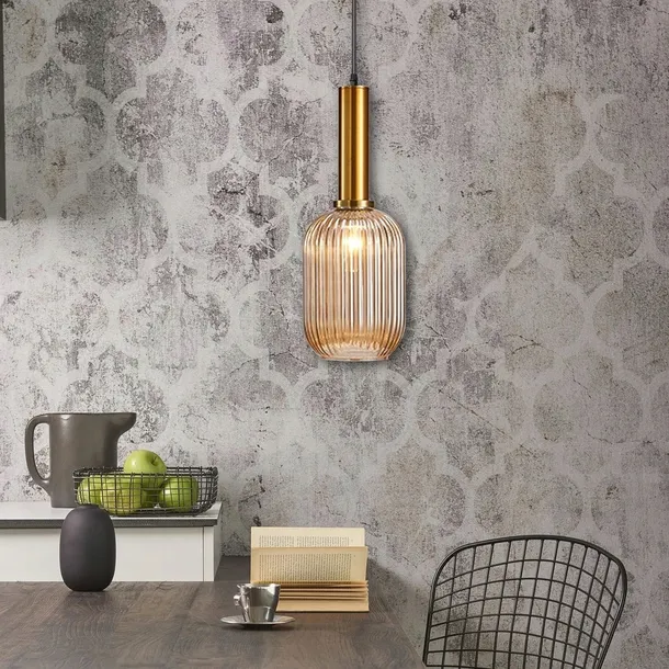 lampa-pomaranczowa-ryflowana-frezowana-retro-wiszaca-tuba-zlota-app458-e27-zasilanie-sieciowe