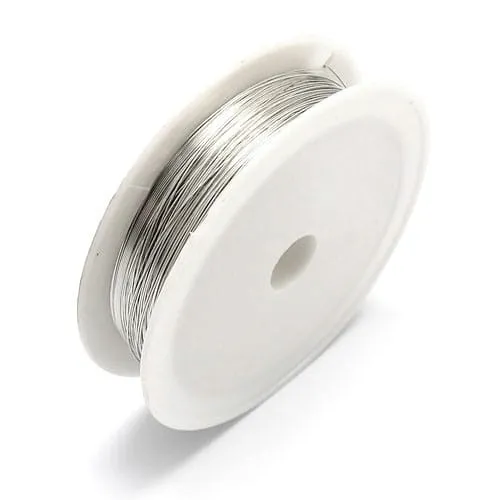 DJ48 Drut jubilerski stalowy 0,5mm 7m - Srebrny