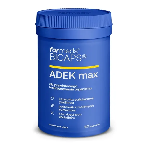 ForMeds BICAPS ADEK MAX Witaminy A D3 E K2 60 kaps. ODPORNOŚĆ KOŚCI MIĘŚNIE