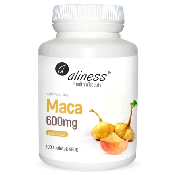 Aliness Maca ekstrakt 10:1 600mg 100tabl PŁODNOŚĆ WITALNOŚĆ