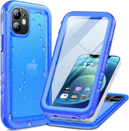 cozycase-etui-wodoodporne-360-do-iphone-12-mini-ip68-pol-matowe-niebieskie