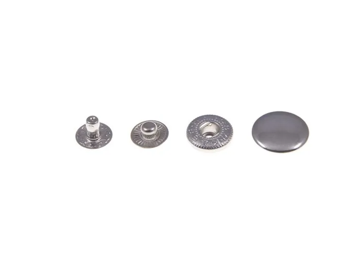 Zatrzaski Metalowe Napy ALFA 15 mm srebrne 50 kpl. do Odzieży i Galanterii
