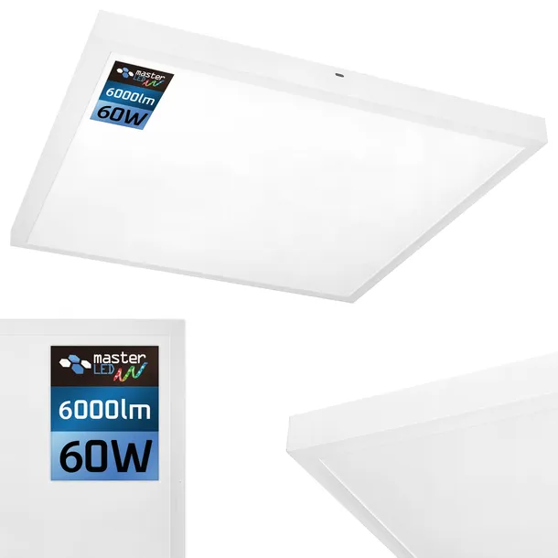Panel LED Natynkowy 60W Biały 60x60cm Plafon Lampa Sufitowa Kwadrat