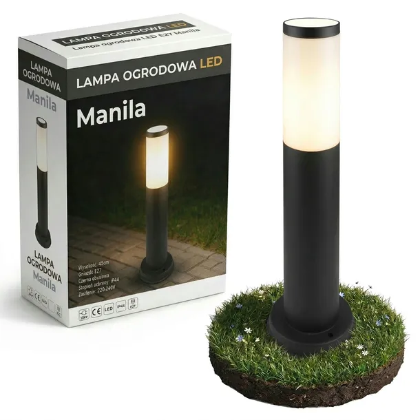 Lampa LED stojąca Ogrodowa słupek 45cm zewnętrzna E27 LED