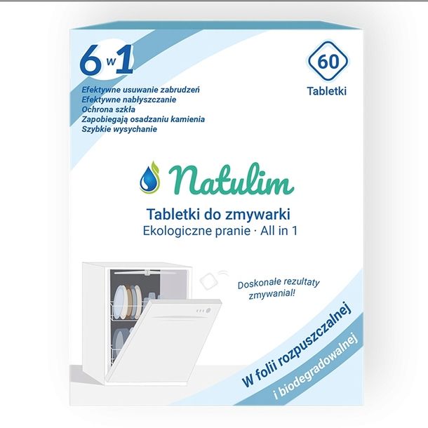 Natulim Ekologiczne Tabletki do Zmywarki 6w1 - 60 sztuk