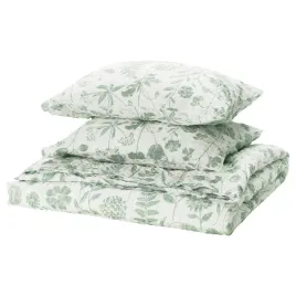 komplet-poscieli-kwiaty-zielony-200x200-50x60-kora-ikea-nalbjornbar