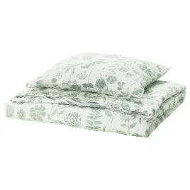 komplet-poscieli-150x200-50x60-wzor-kwiatowy-zielony-kora-ikea-nalbjornbar