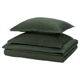 komplet-poscieli-bawelna-ciemnozielony-200x200-ozdobna-faktura-ikea