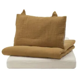komplet-poscieli-dla-niemowlat-110x125-ciemny-zolty-bezowy-wzor-kot-ikea
