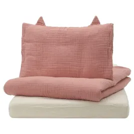 komplet-poscieli-dla-niemowlat-rozowy-wzor-kot-110x125-ikea-guldvavare