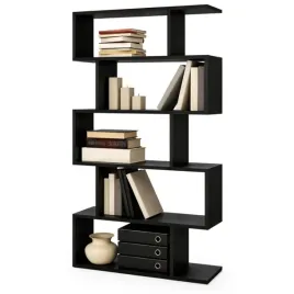 regal-stojacy-90x162-czarny-mat-nowoczesny-regal-na-ksiazki-polki-salon