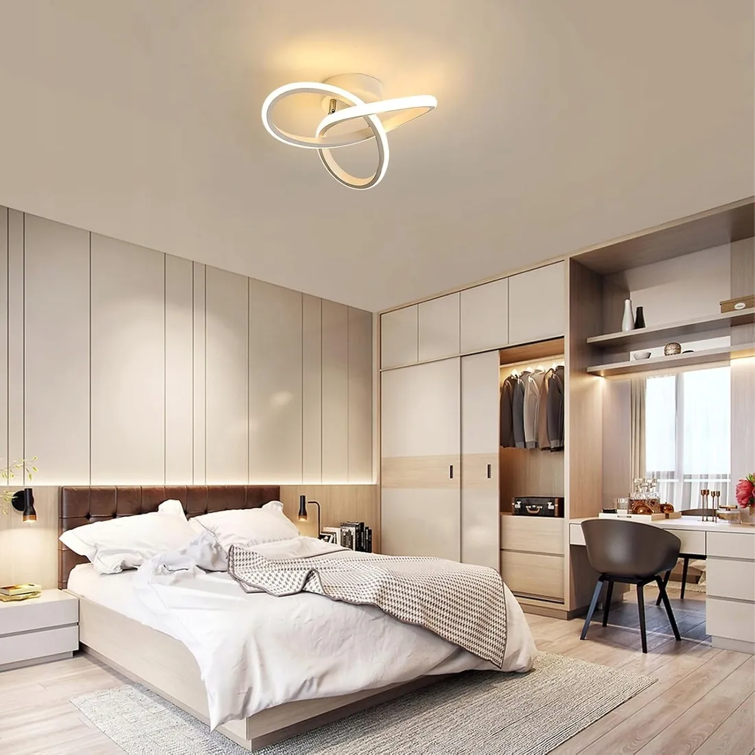 lampa-wiszaca-led-plafon-zlota-3kolory-loft-nowoczesna-wstega-okregi-30cm-stan-nowy