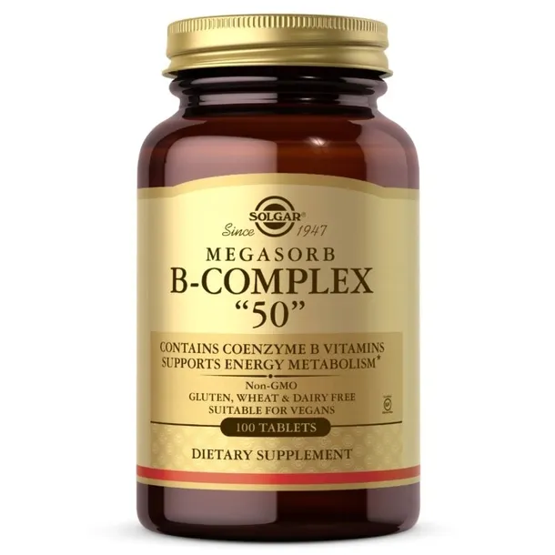 SOLGAR MEGASORB 100t Witamina B Kompleks B12 B6 Vitamin B-Complex