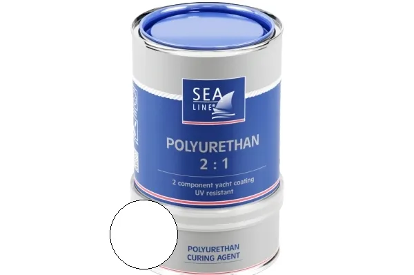 SEA-LINE FARBA POLIURETANOWA 2K BIAŁA 0,75 L ZESTAW BAZA + UTWARDZACZ