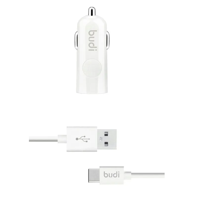 budi-ladowarka-samochodowa-usb-kabel-usb-c-bialy