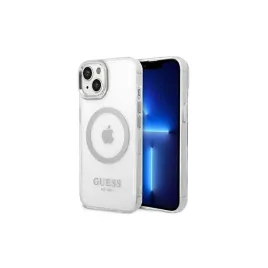 guess-metal-outline-magsafe-etui-iphone-14-przezroczysty-srebrny