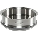 staub-la-cocotte-24cm-rund-mit-dampfeinsatz-graphitgrau