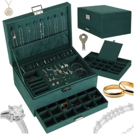 zielona-szkatulka-na-bizuterie-40-przegrodek-na-kluczyk