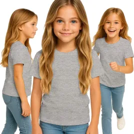 koszulka-dziecieca-t-shirt-dla-chlopca-dziewczynki-szary-melanz-158-164