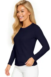 bluzka-damska-longsleeve-dopasowany-koszulka-dlugi-rekaw-m-granatowa