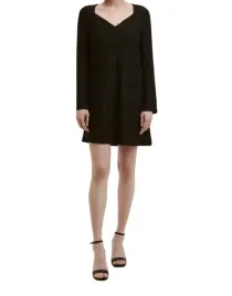 lc35216-sukienka-teskturowa-mini-czarna-dlugi-rekaw-dekolt-v-xs