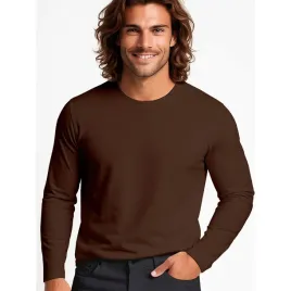 koszulka-meska-z-dlugim-rekawem-longsleeve-dopasowany-bluzka-s-brazowa