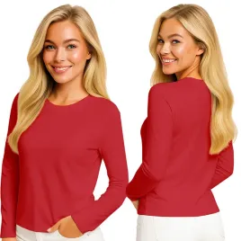 bluzka-damska-dopasowana-longsleeve-koszulka-z-dlugim-rekawem-m-czerwona
