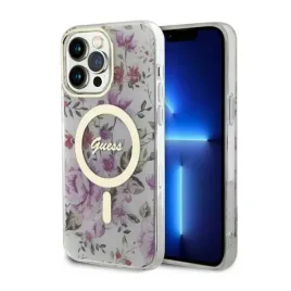 guess-flower-magsafe-etui-iphone-14-pro-przezroczysty