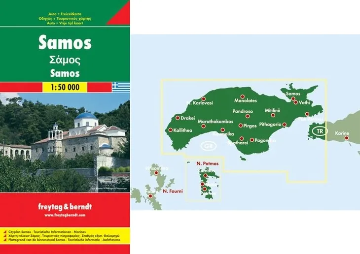 SAMOS PATMOS GRECJA WYSPY GRECKIE MAPA 1:50 t