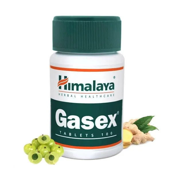 Himalaya Gasex 100 tabletek na Trawienie Wzdęcia i Gazy Naturalne Składniki