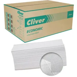 reczniki-skladane-cliver-economic-v-fold-1w-makulatura-biale-20x200