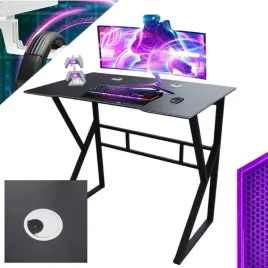 stolik-biurko-gamingowe-czarne-dla-graczy-gladki-blat-metalowa-rama-100x60