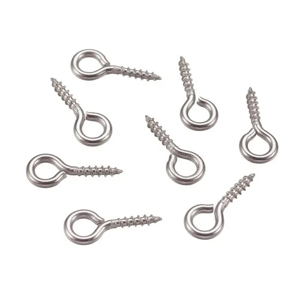 HAW59 Haczyki 5x12mm z gwintem i oczkiem 20szt stal nierdzewna