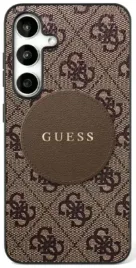 guess-magnetic-skorzane-etui-magsafe-do-samsung-galaxy-s25-plus-brazowe