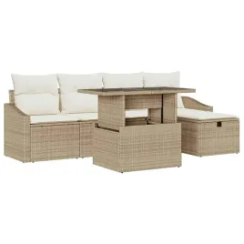 zestaw-sof-na-ogrod-z-poduszka-6-pcs-bezowy-polirattan