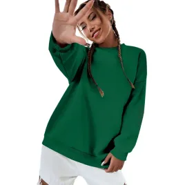 bluza-damska-oversize-bawelniana-sukienka-luzna-zielona-bez-kaptura-m