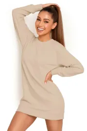 bluza-damska-oversize-modna-dresowa-sukienka-bawelniana-m-bezowa